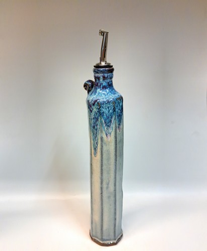 Click to view detail for #241122 Oil/Vinegar Cruet Blue $24.50